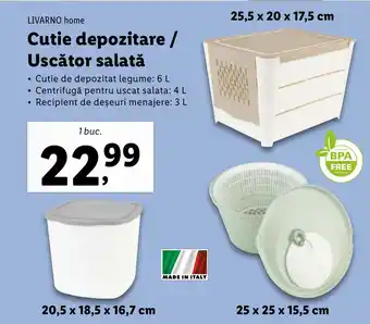 Lidl LIVARNO home Cutie depozitare / Uscător salată Ofertă