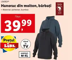 Lidl LIVERGY Hanorac din molton, bărbați Ofertă