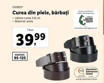 Lidl LIVERGY Curea din piele, bărbați Ofertă