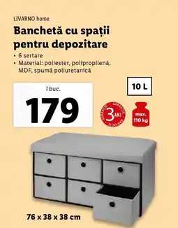 Lidl LIVARNO home Banchetă cu spații pentru depozitare Ofertă