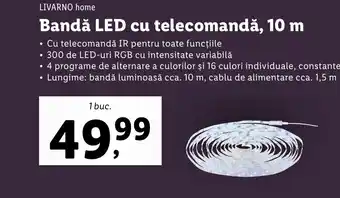 Lidl LIVARNO home Bandă LED cu telecomandă, 10 m Ofertă