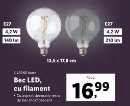 Lidl LIVARNO home Bec LED, cu filament Ofertă