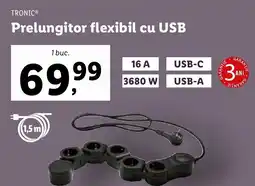 Lidl TRONIC Prelungitor flexibil cu USB Ofertă