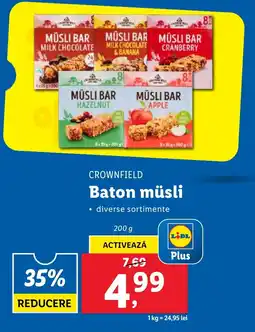 Lidl CROWNFIELD Baton müsli Ofertă