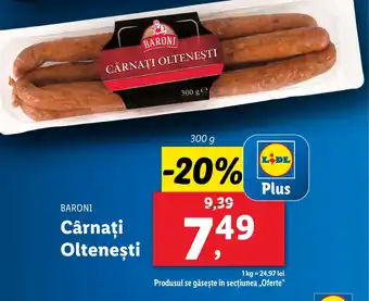 Lidl BARONI Cârnaţi Olteneşti Ofertă