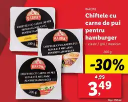 Lidl BARONI Chiftele cu carne de pui pentru hamburger Ofertă