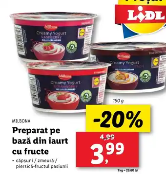 Lidl MILBONA Preparat pe bază din iaurt cu fructe Ofertă