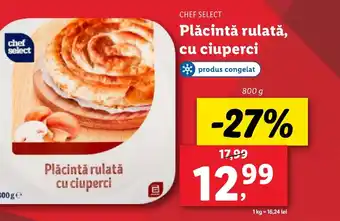 Lidl CHEF SELECT Plăcintă rulată, cu ciuperci Ofertă