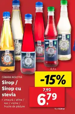 Lidl CĂMARA NOASTRĂ Sirop / Sirop cu stevia Ofertă