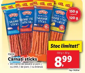 Lidl PIKOK Cârnaţi sticks Ofertă