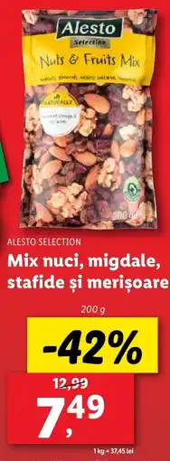 Lidl ALESTO SELECTION Mix nuci, migdale, stafide și merișoare Ofertă