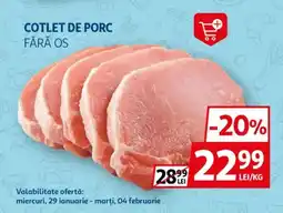 Auchan Cotlet de porc fără os Ofertă