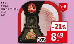 Auchan Sissi şuncă din pulpă porc felii Ofertă