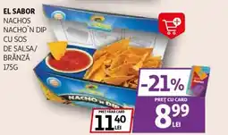 Auchan EL SABOR Nachos nacho`n dip cu sos de salsa/ brânză Ofertă