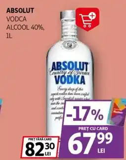 Auchan ABSOLUT Vodca alcool 40% Ofertă