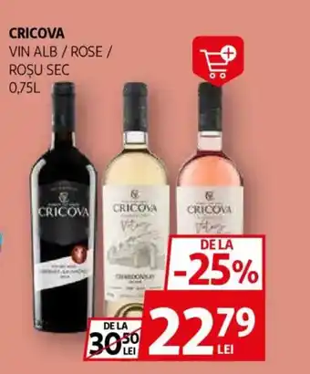 Auchan CRICOVA Vin alb/rose/ roșu sec Ofertă