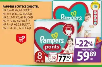 Auchan PAMPERS Scutece chilotel Ofertă