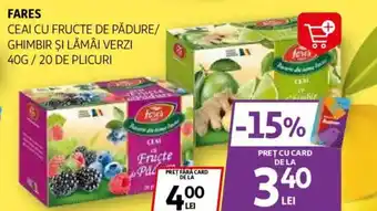 Auchan FARES Ceai cu fructe de pădure/ ghimbir şi lămâi verzi Ofertă