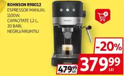 Auchan ROHNSON R98012 Espressor manual 1100 w Ofertă