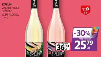 Auchan ZZPELIN Vin alb/rose demisec Ofertă