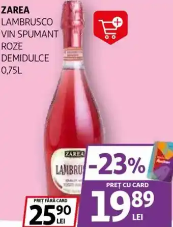 Auchan Zarea lambrusco vin spumant roze demidulce Ofertă