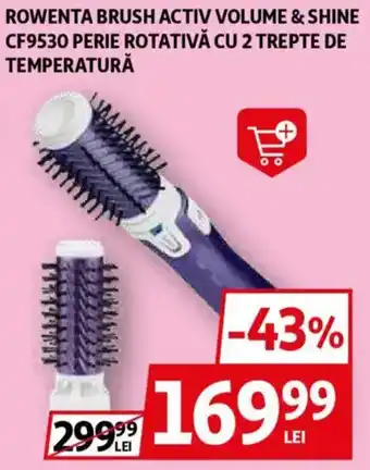 Auchan Rowenta brush activ volume & shine cf9530 perie rotativă cu 2 trepte de temperatură Ofertă