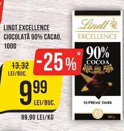 Mega Image LINDT Excellence Ciocolată 90% cacao Ofertă