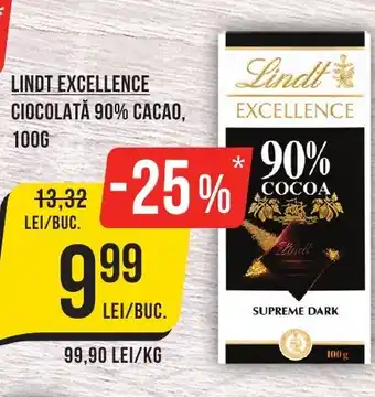 Mega Image LINDT Excellence Ciocolată 90% cacao Ofertă