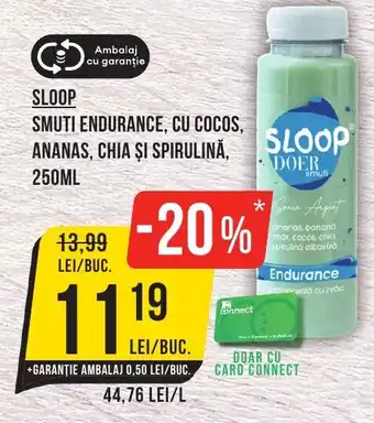 Mega Image SLOOP Smuti endurance, cu cocos, ananas, chia și spirulină Ofertă