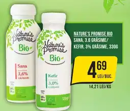 Mega Image NATURE'S PROMISE Bio Sana, 3.6 grasime/ kefir, 3% grăsime Ofertă