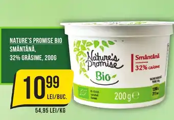 Mega Image NATURE'S PROMISE Bio Smântână, 32% gråsime Ofertă