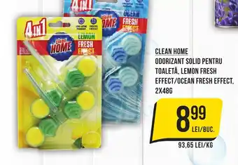 Mega Image CLEAN HOME Odorizant solid pentru toaletă, lemon fresh effect/ocean fresh effect Ofertă