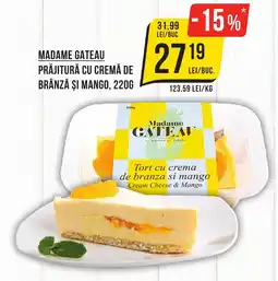 Mega Image MADAME GATEAU Prăjitură cu cremă de brânză și mango Ofertă