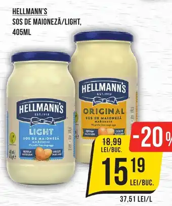 Mega Image HELLMANN'S Sos de maioneză/light Ofertă