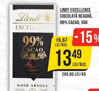 Mega Image LINDT Excellence Ciocolată neagră, 99% cacao Ofertă