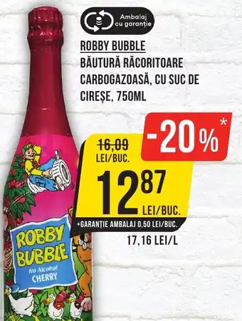 Mega Image ROBBY BUBBLE Băutură răcoritoare carbogazoasă, cu suc de cireșe Ofertă