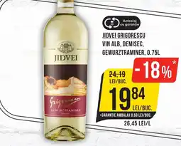 Mega Image JIDVEI GRIGORESCU Vin alb, demisec, gewurztraminer Ofertă