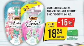 Mega Image BIC Miss soleil sensitive aparat de ras, aqua cu 3 lame Ofertă