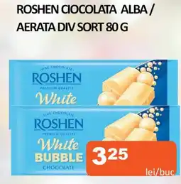 Unicarm Roshen ciocolata alba/ aerata div sort Ofertă