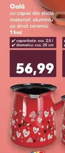 Kaufland Oala cu capac din sticlă material: aluminiu cu strat ceramic Ofertă