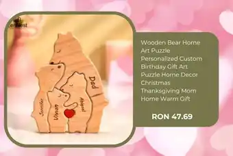 AliExpress Wooden Bear Home Art Puzzle Ofertă