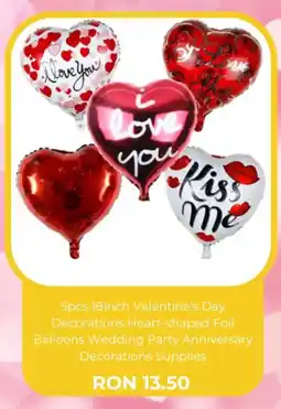 AliExpress 5pcs 18Inch Valentine's Day Decorations Heart-shaped Foil Ofertă