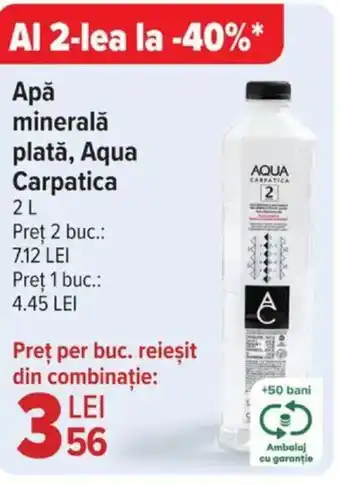 Carrefour Market Apă minerală plată, Aqua Carpatica Ofertă