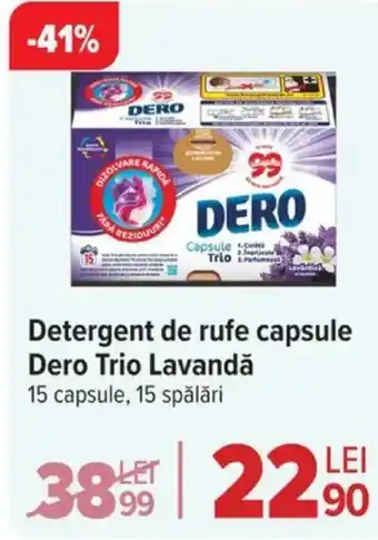 Carrefour Market Detergent de rufe capsule Dero Trio Lavandă Ofertă