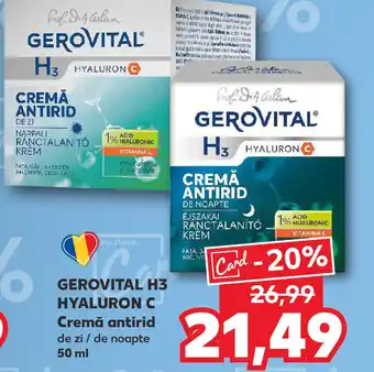 Kaufland GEROVITAL H3 HYALURON C Cremă antirid Ofertă