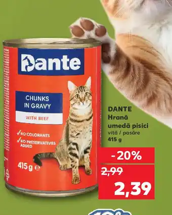 Kaufland DANTE Hrană umedă pisici vită / pasăre 415 g Ofertă