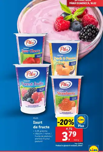 Lidl PILOS Iaurt de fructe Ofertă