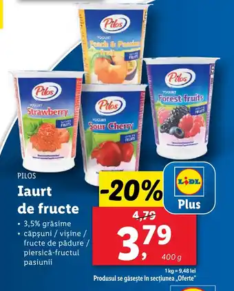 Lidl PILOS Iaurt de fructe Ofertă