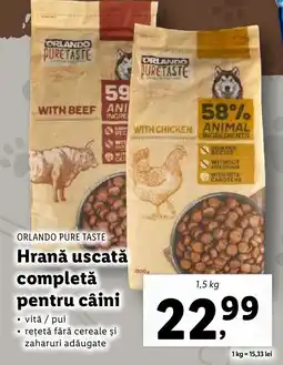 Lidl ORLANDO Pure Taste Hrană uscată completă pentru câini Ofertă