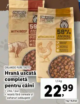 Lidl ORLANDO Pure Taste Hrană uscată completă pentru câini Ofertă